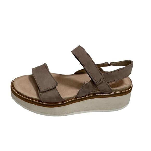 Naot Women's Platform Sandal Meringue Stone Nubuck Leather 40/9 New - Picture 1 of 6
